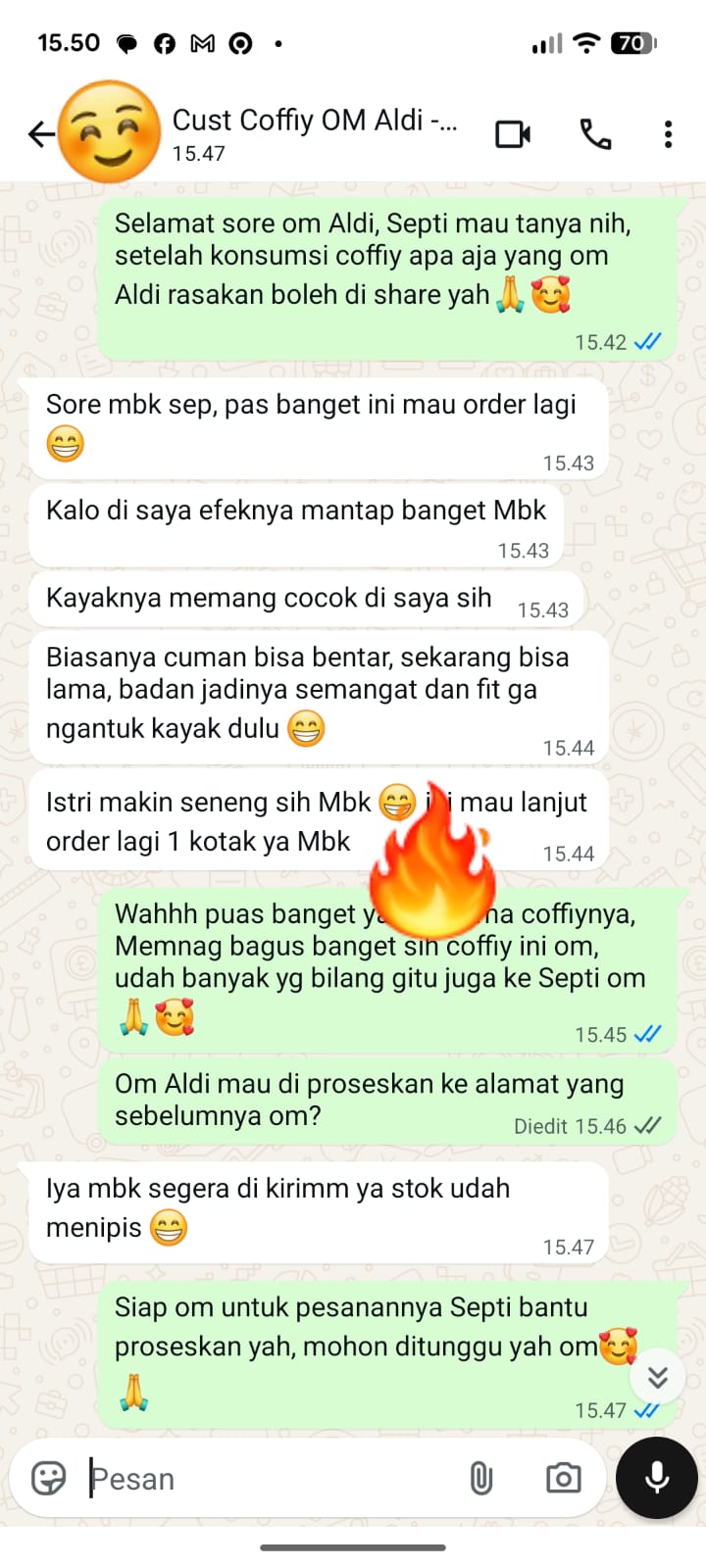 Testimoni Bukti Chat WhatsApp Siti Rahma